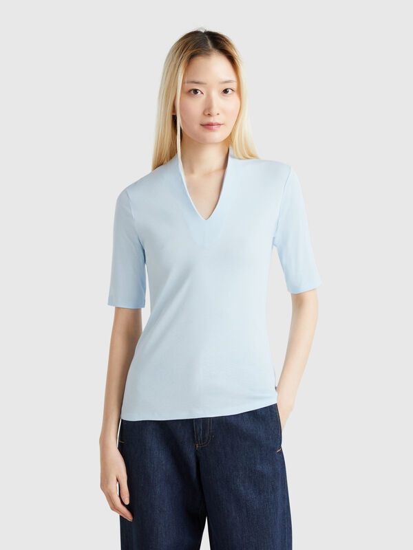 T-shirt coupe slim en coton longues fibres Femme
