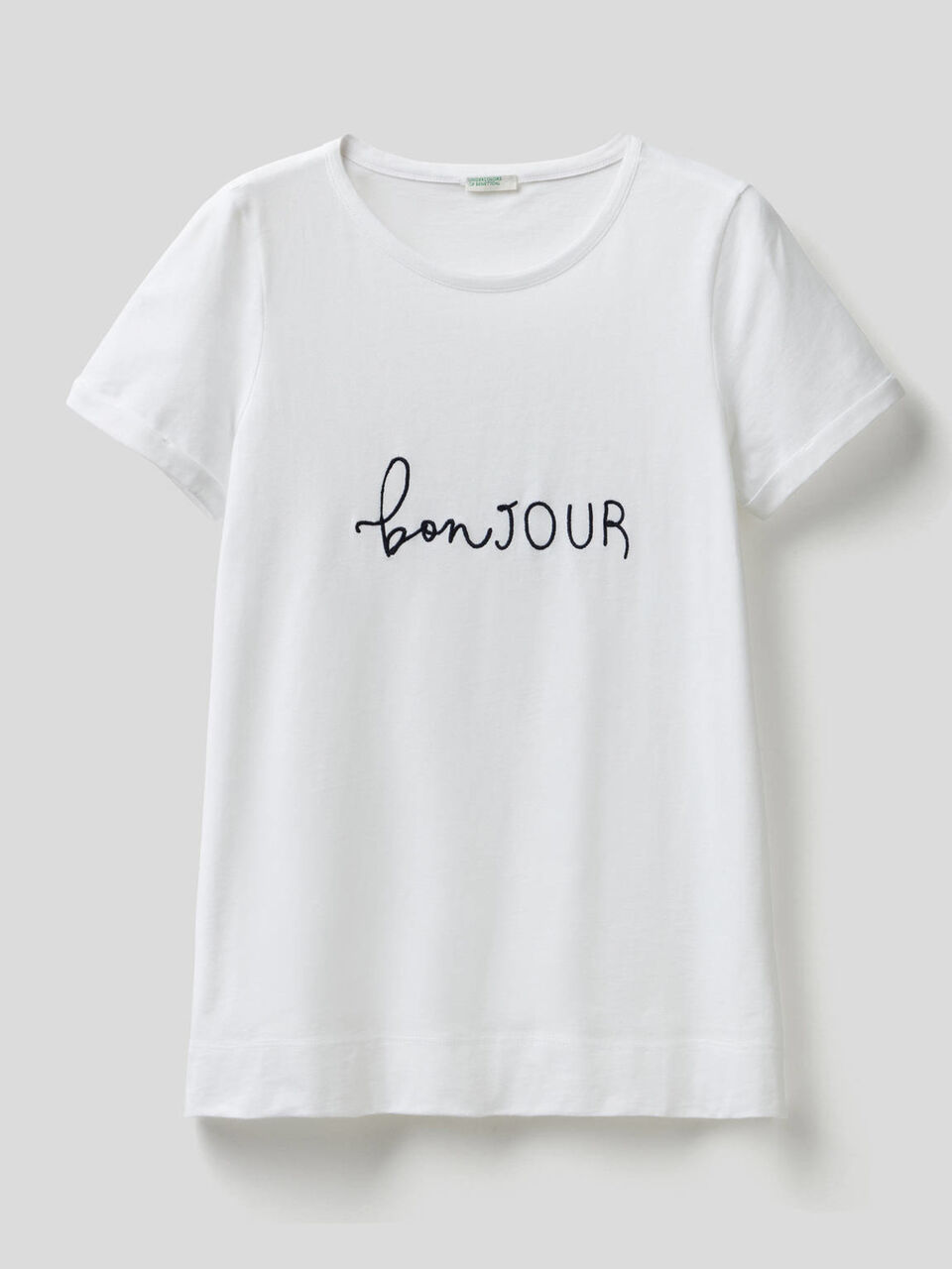 T-shirt avec inscription brodée image number 1