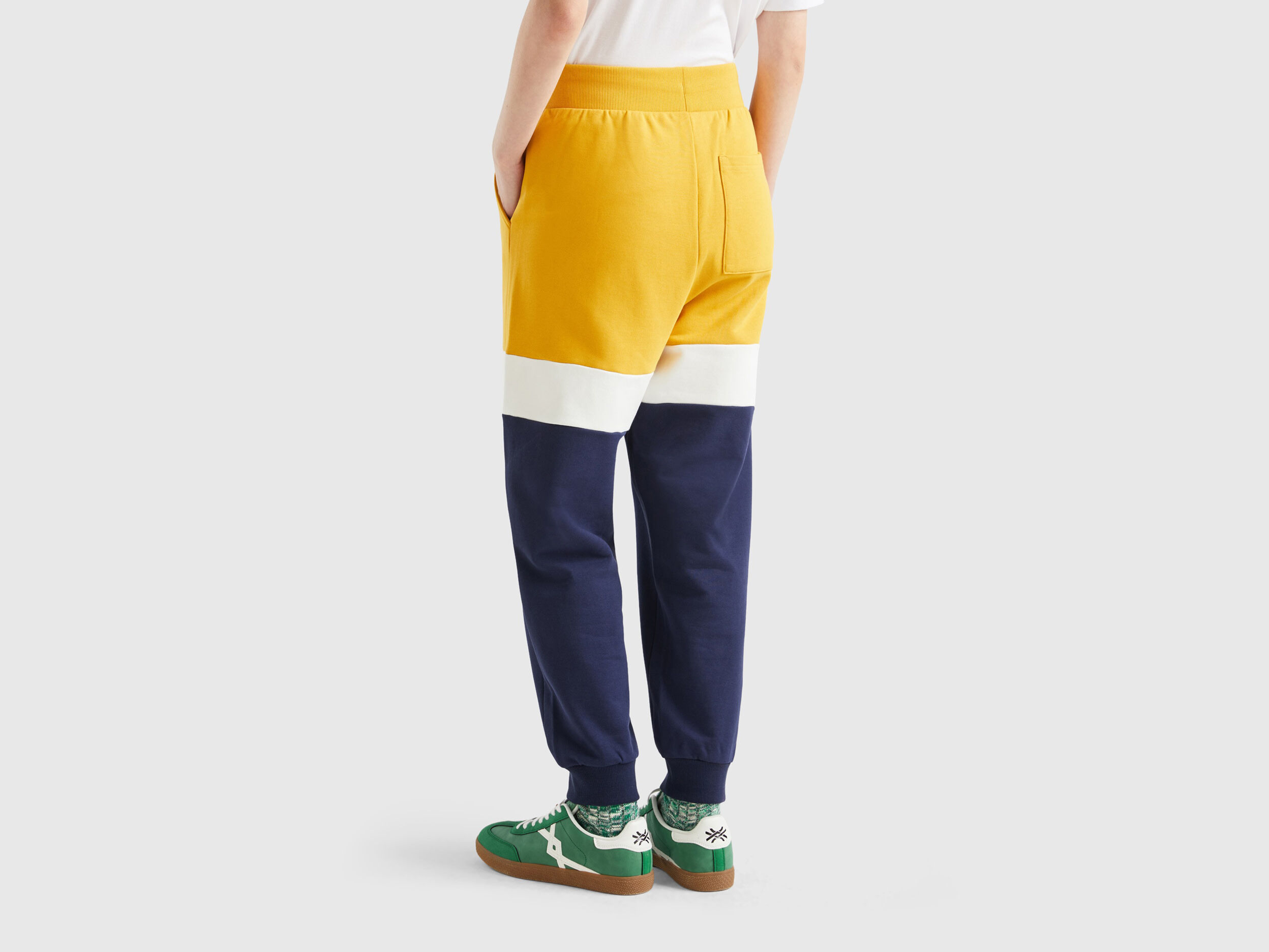 Yellow and top blue joggers