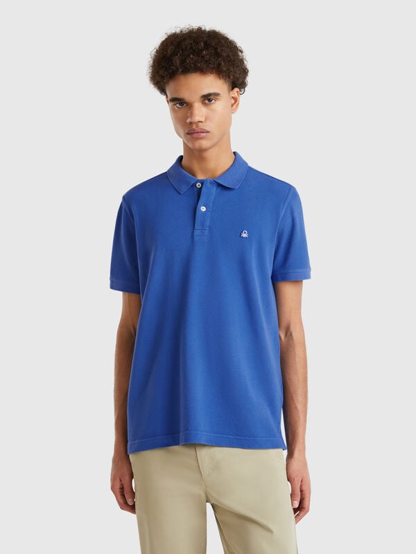 Polo regular bleu turquoise Homme