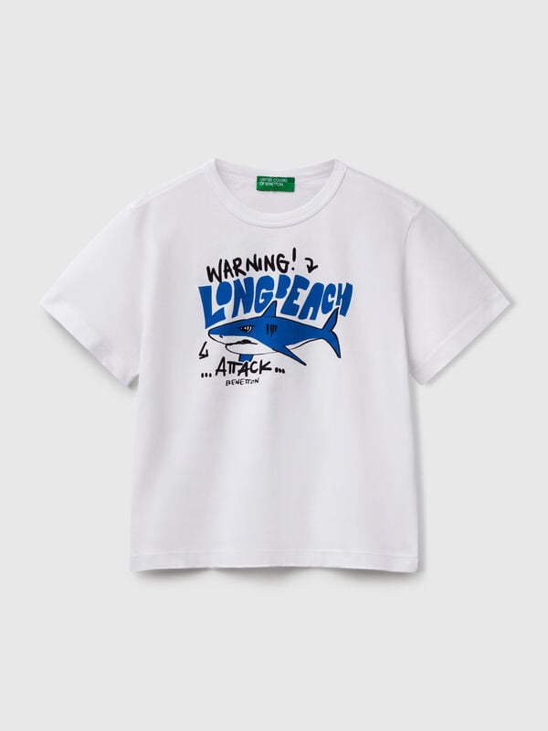 T-Shirt mit fluoreszierendem Aufdruck Jungen