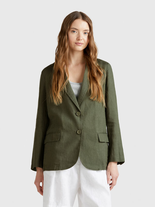 Blazer en pur lin Femme