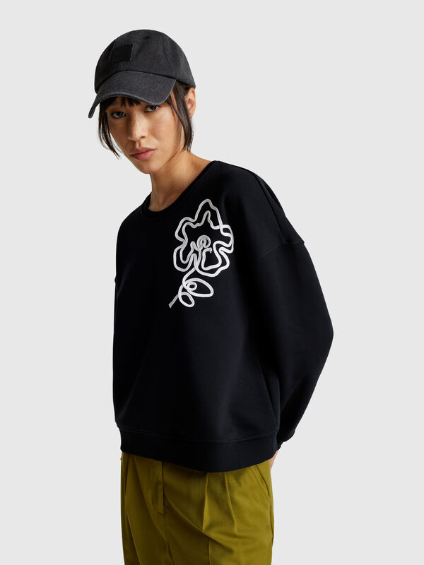 Sweat-shirt coupe régulière avec application Femme