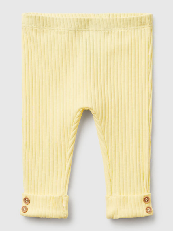 Leggings aus Stretch-Baumwolle Newborn