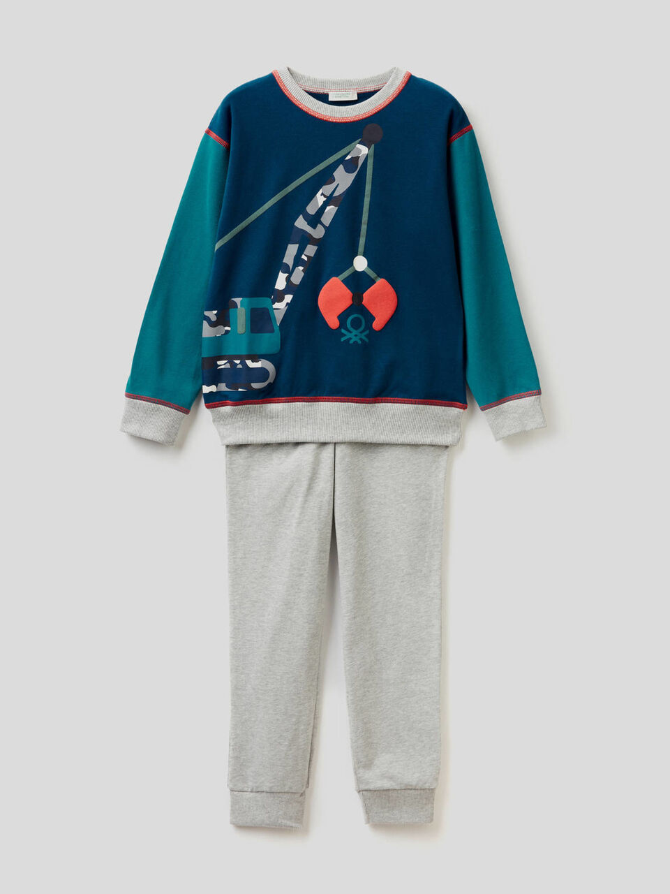 Pyjama aus stretchiger Baumwolle mit Print image number 1