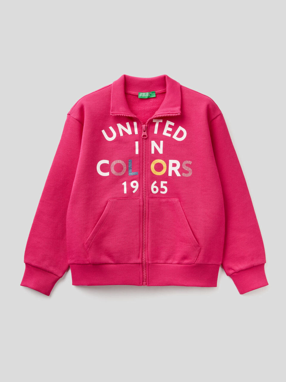 Sweatshirt aus reiner Baumwolle mit Reißverschluss image number 1