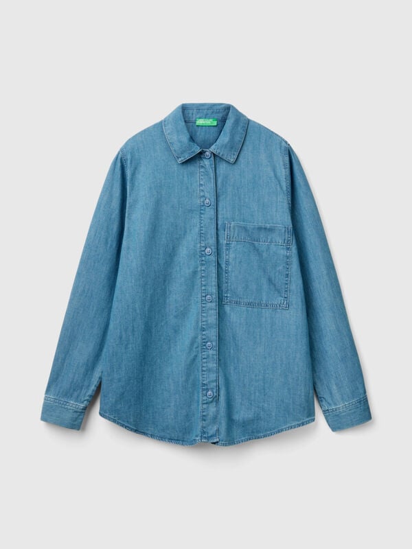 Oversized fit shirt in chambray Women