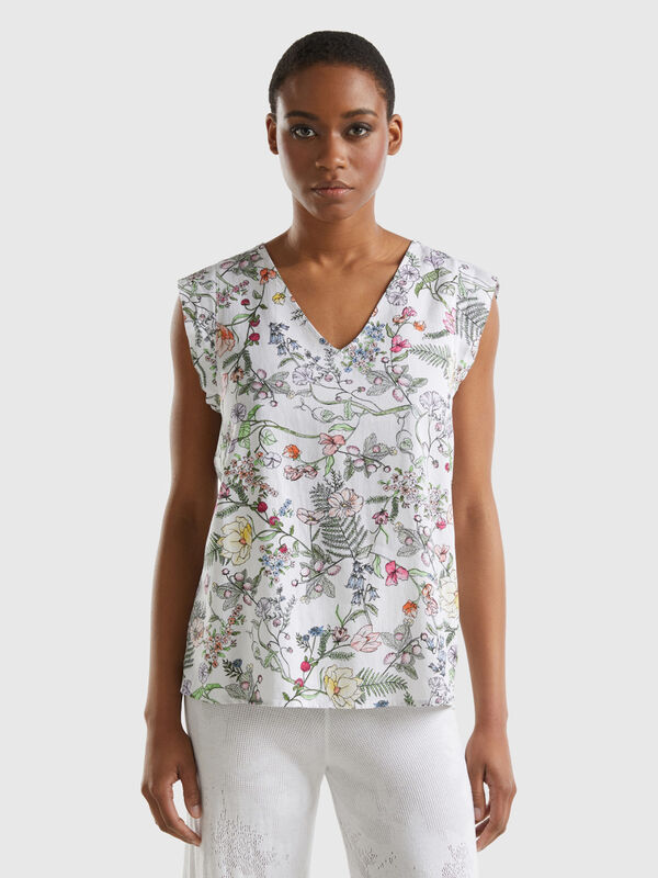 Patterned blouse in sustainable viscose blend Women