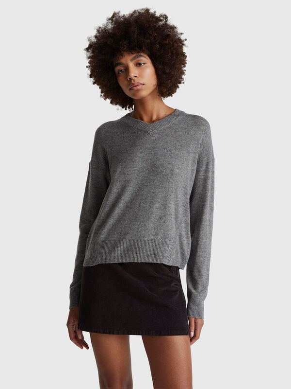 Pull col V Femme