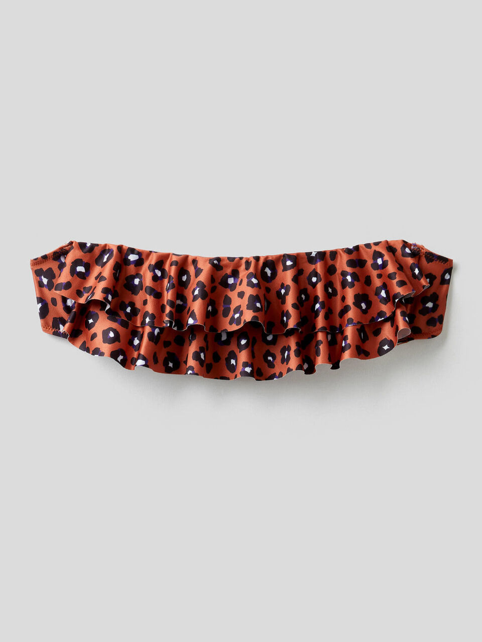 Bikini-Bandeau in Anmimalier mit Volants image number 1