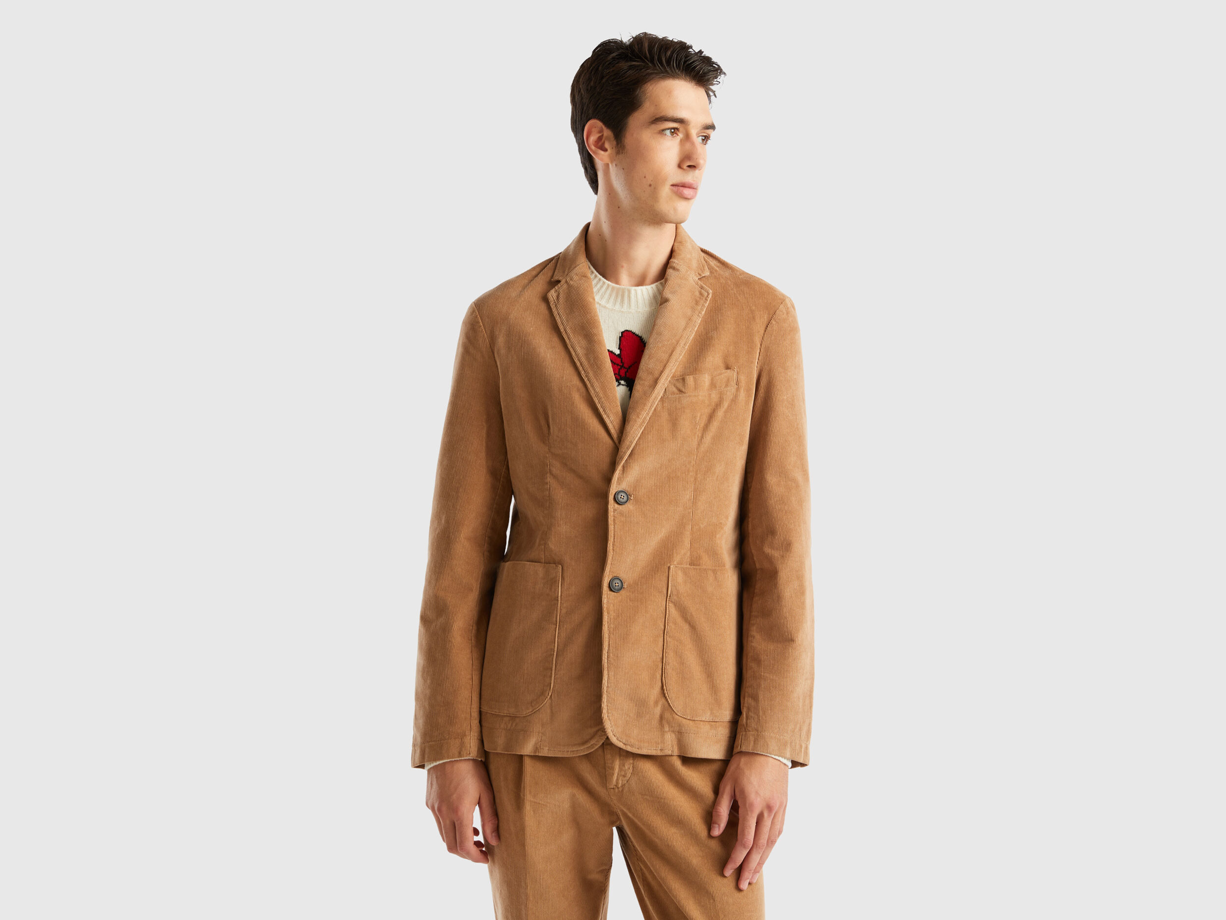Unstructured top corduroy blazer