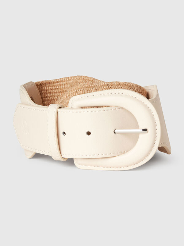Ceinture haute effet raphia Femme