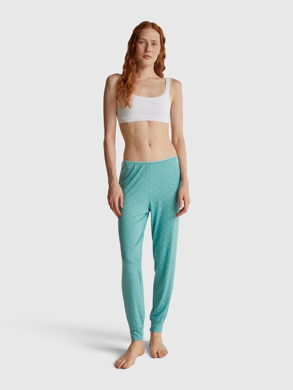 Hellblaue Hose mit Herz-Print Damen