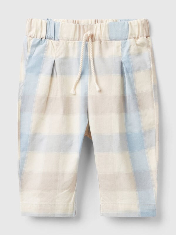 Pantalon à carreaux en coton stretch Naissancede