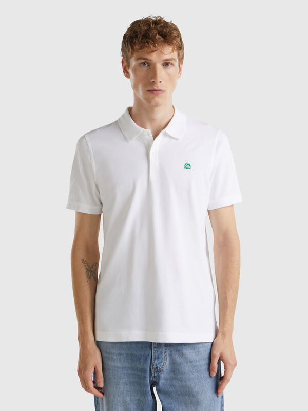 Polo ajusté blanc Homme