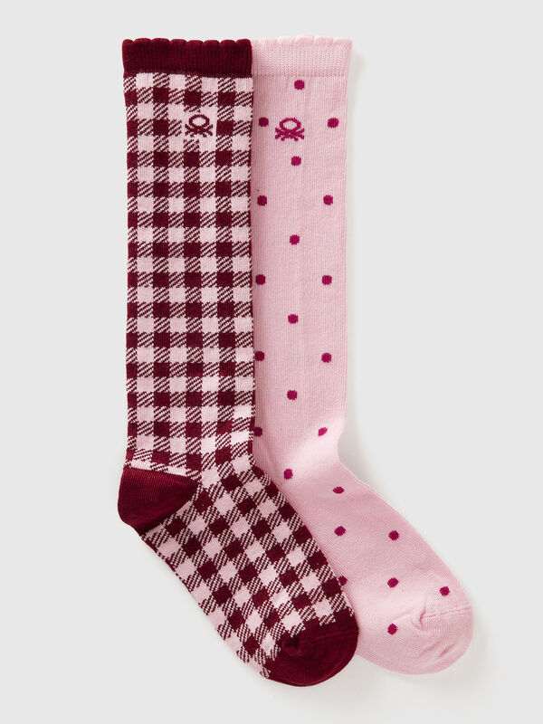 Deux paires de chaussettes hautes à motifs Garçon