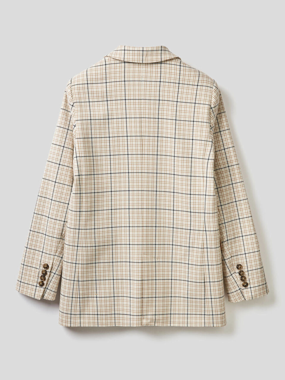 Karierter Blazer in durchgefärbtem Garn image number 2