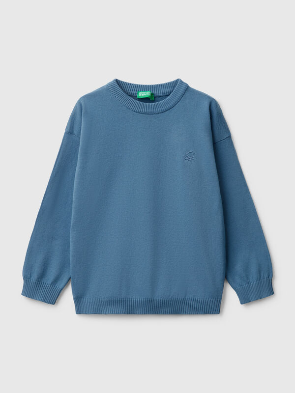 Pull en pur coton avec logo Garçon