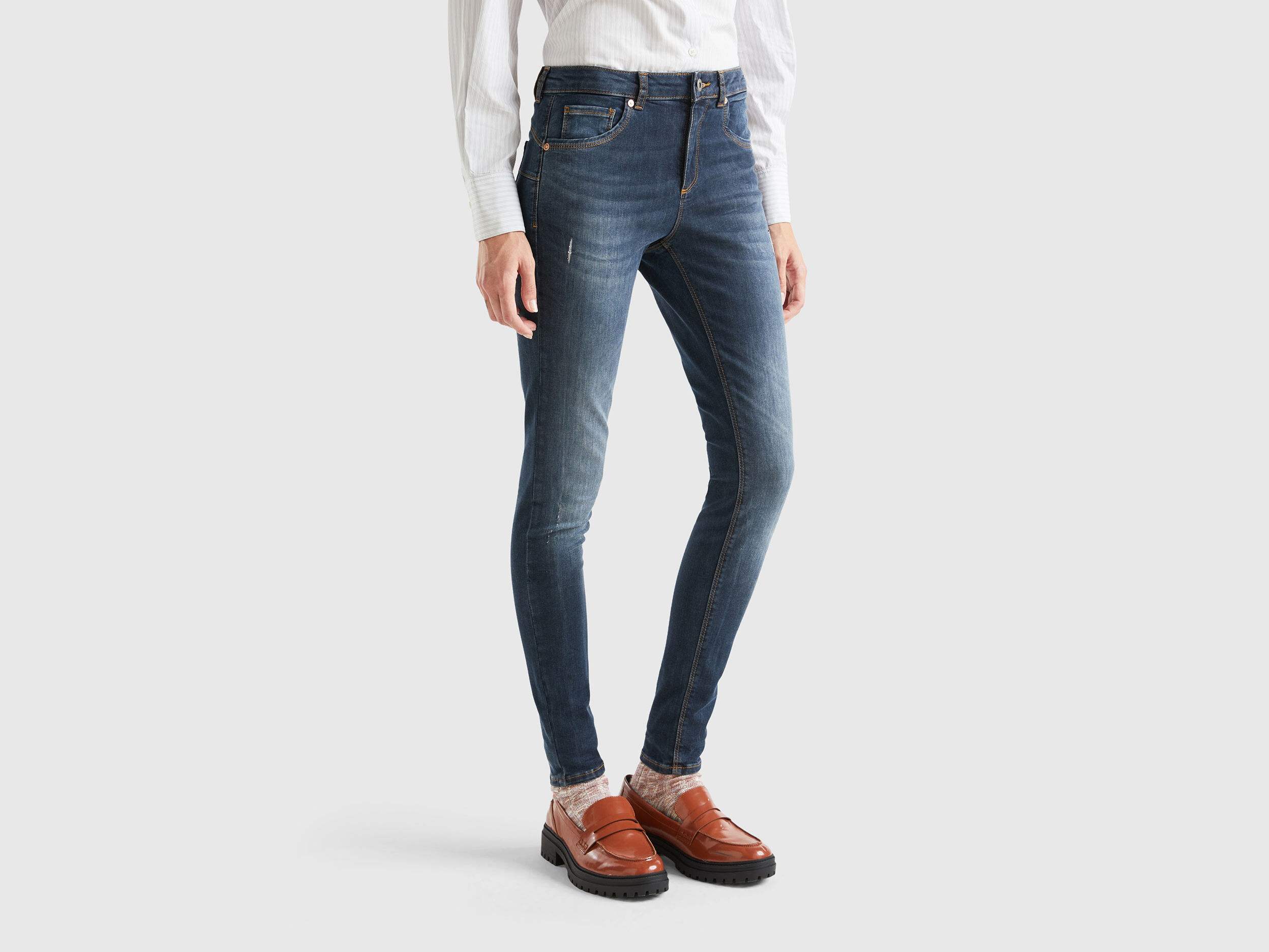 Skinny fit push up jeans Dark Blue Benetton