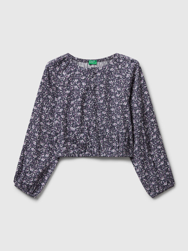 Fließende Bluse mit Blumenmuster Mädchen