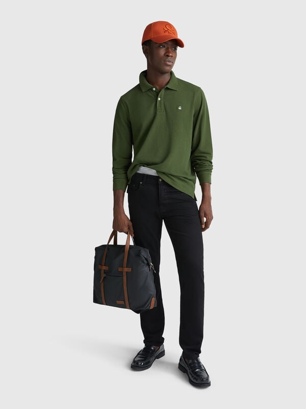 Langärmliges Poloshirt aus Baumwolle Herren