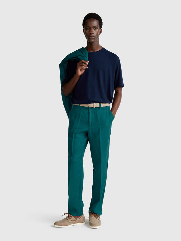 Chino en pur lin Homme