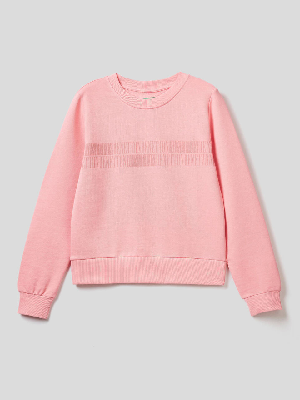 100% cotton sweatshirt with logo print image number 1