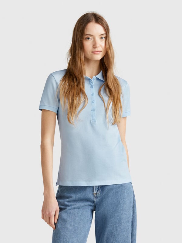 Slim-Fit-Poloshirt aus Stretch-Baumwolle Damen