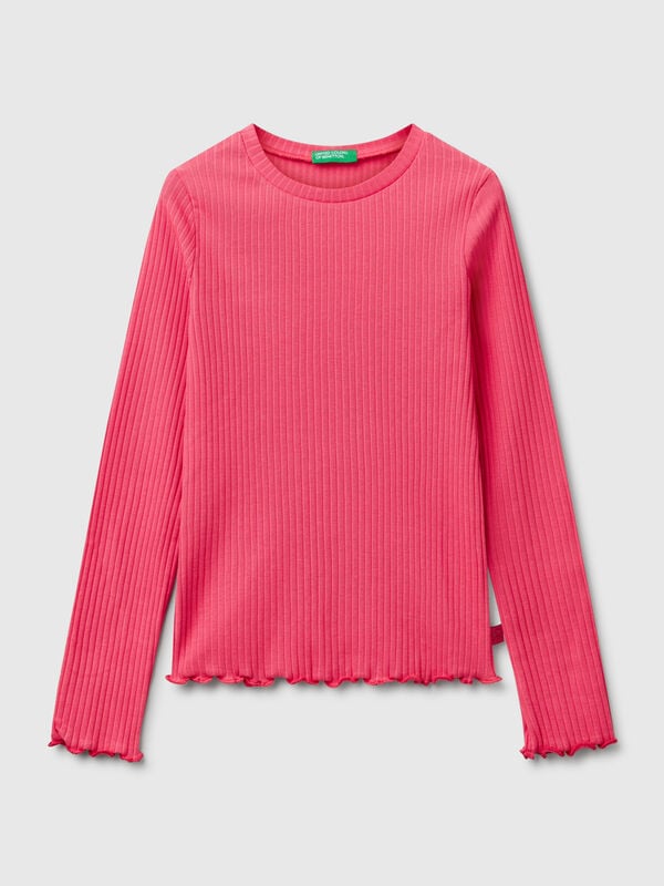 T-shirt slim fit en coton stretch Filles