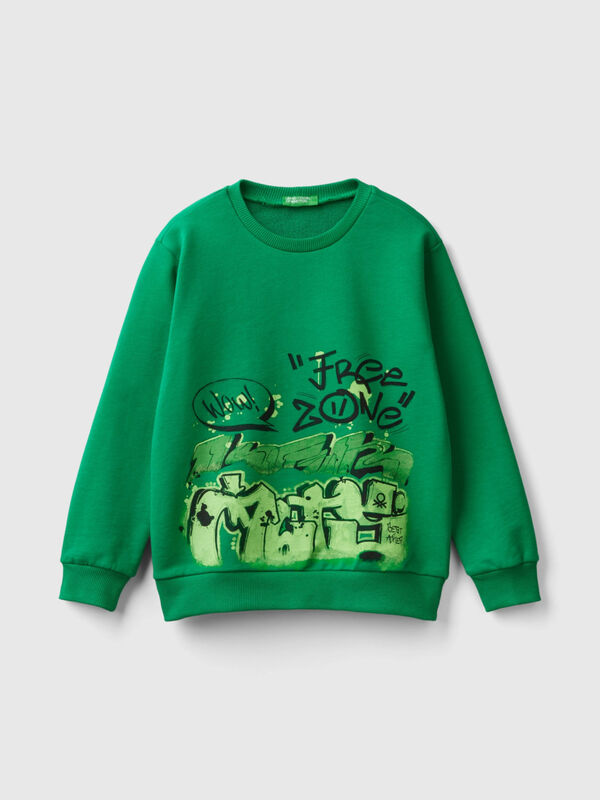Rundhals-Sweater mit Print Jungen