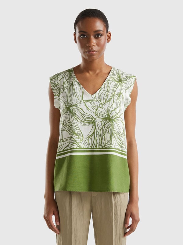 Gemusterte Bluse aus nachhaltiger Viskosemischung Damen