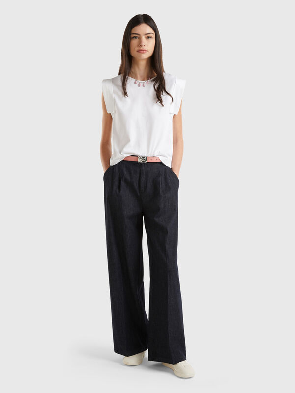 Wide fit denim trousers Women