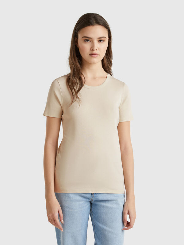 T-shirt en coton à fibre longue Femme