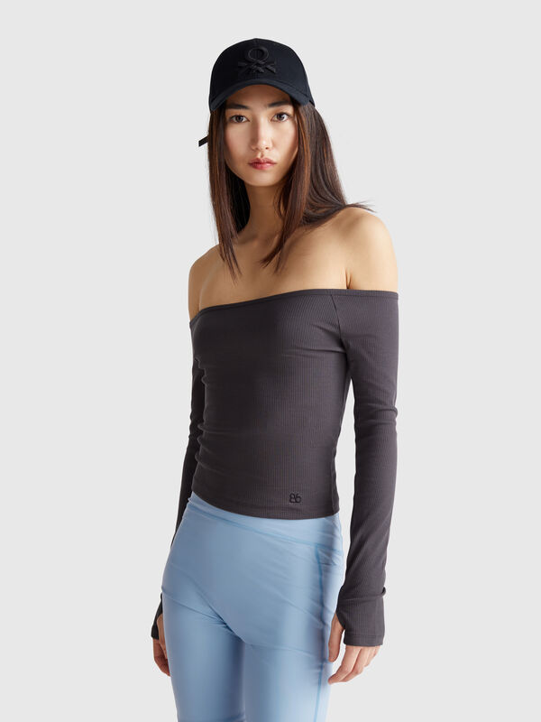T-shirt à encolure bardot Femme