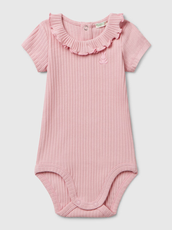 Body mit Kragen aus Stretch-Baumwolle Newborn
