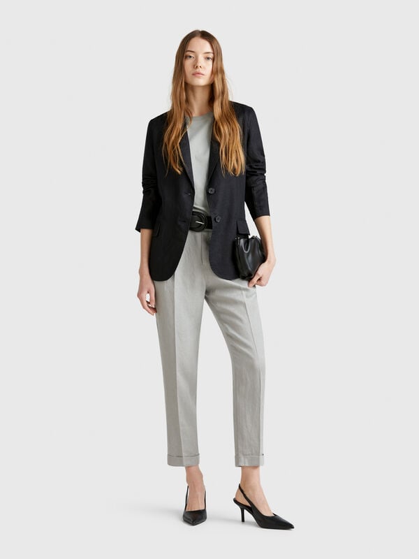 Kurze Hose aus 100 % Leinen Damen