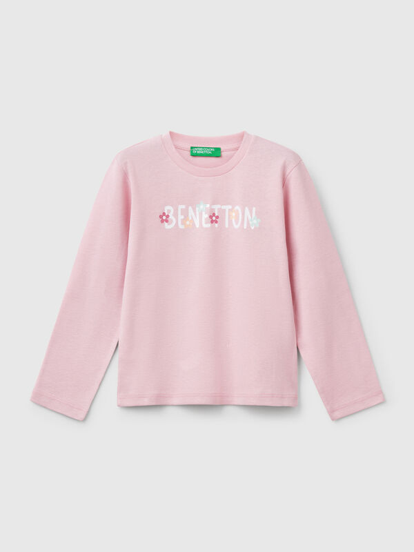 T-shirt ajusté à imprimé pailleté Filles