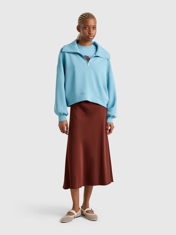 Jupe fluide effet satiné Femme