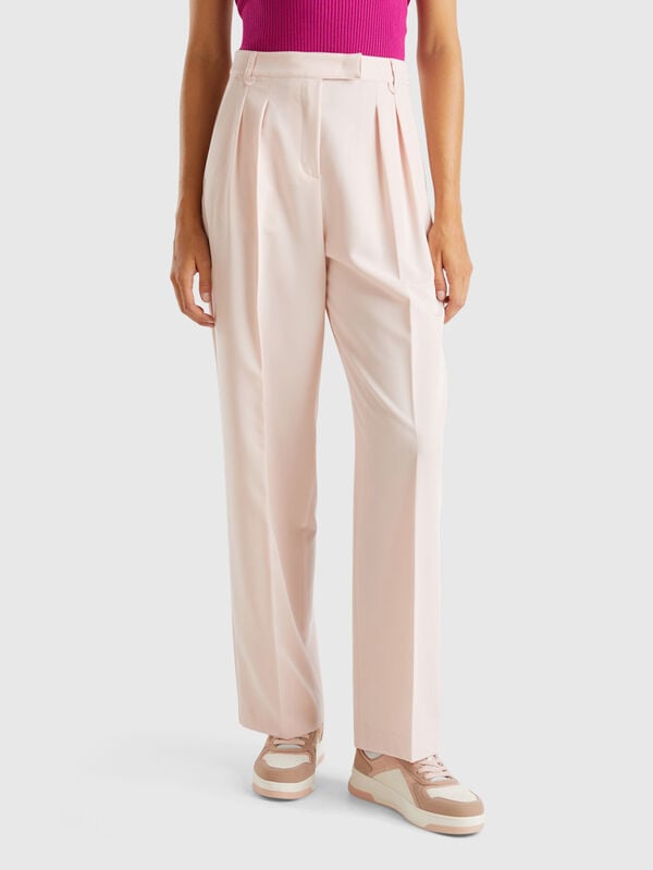 Wide trousers in stretch viscose blend Women