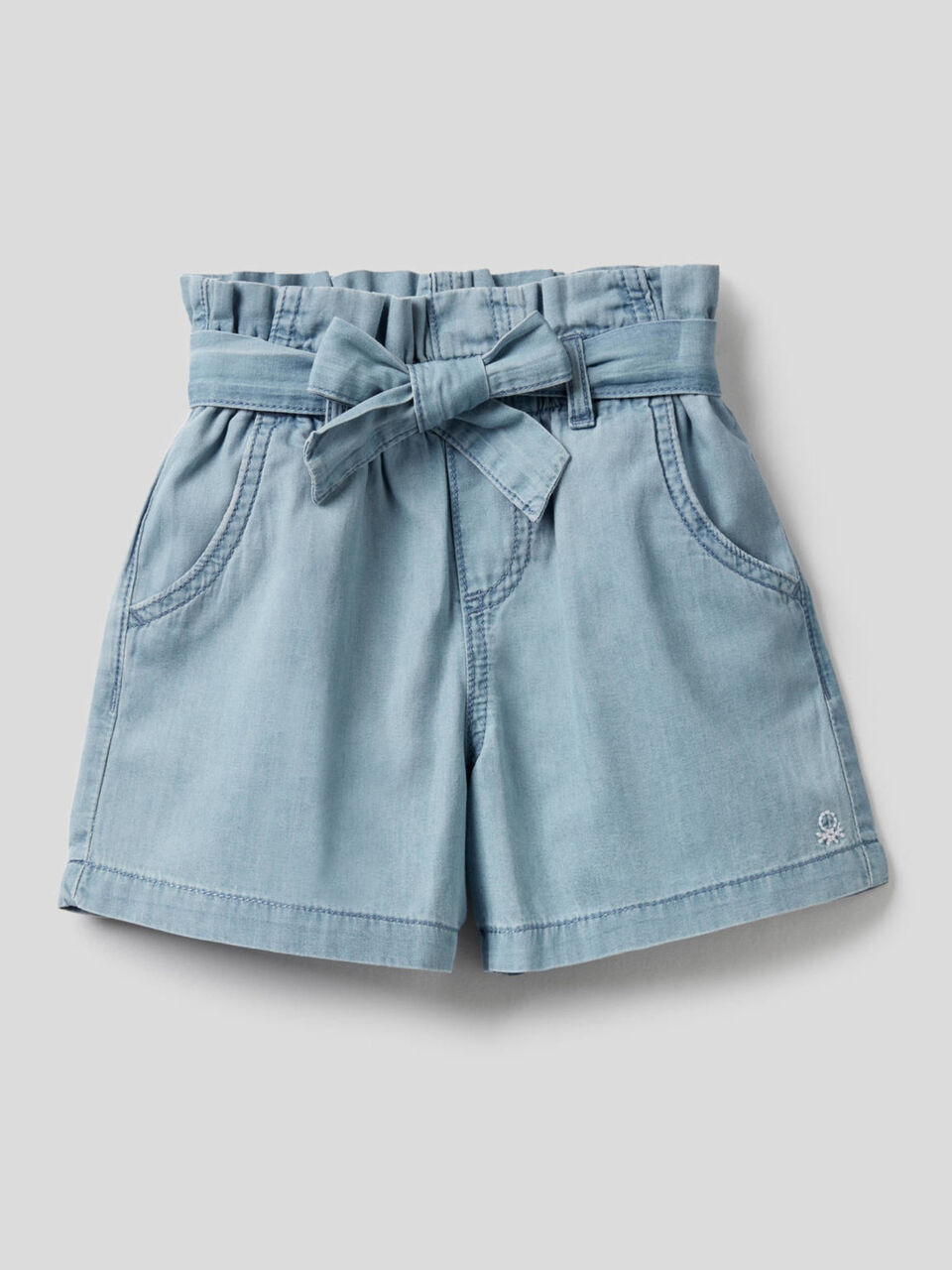 Short à taille haute en 100% coton image number 1