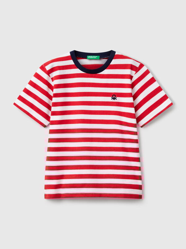Gestreiftes T-Shirt aus 100 % Baumwolle Jungen