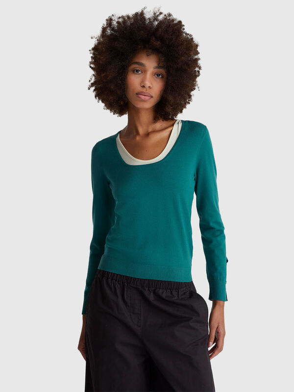 Pull à col carré Femme