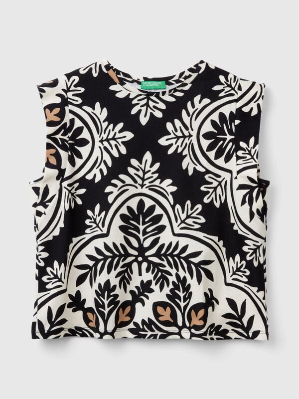 Floral top in pure cotton Women