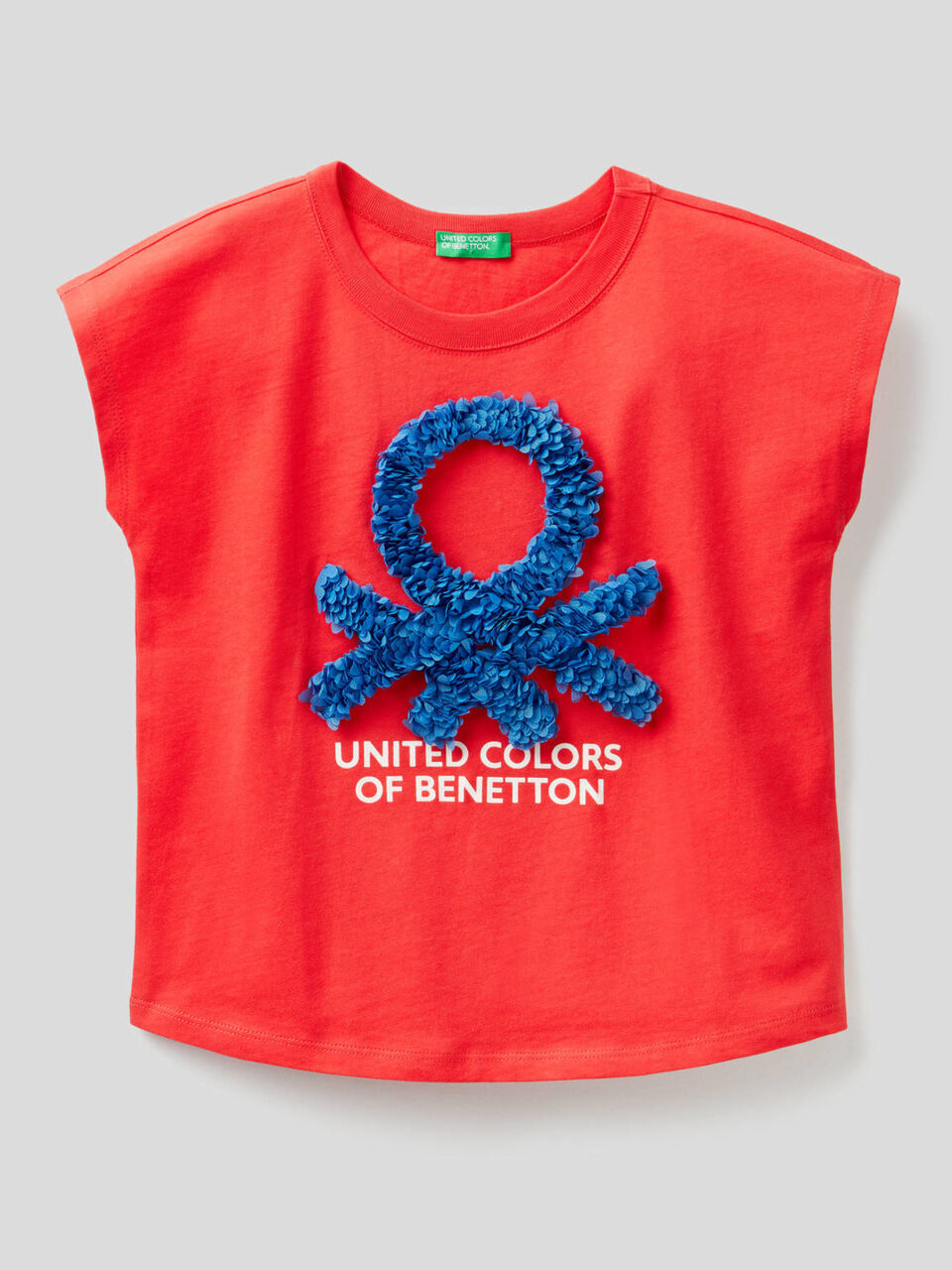 T-shirt with embroidered petals image number 1