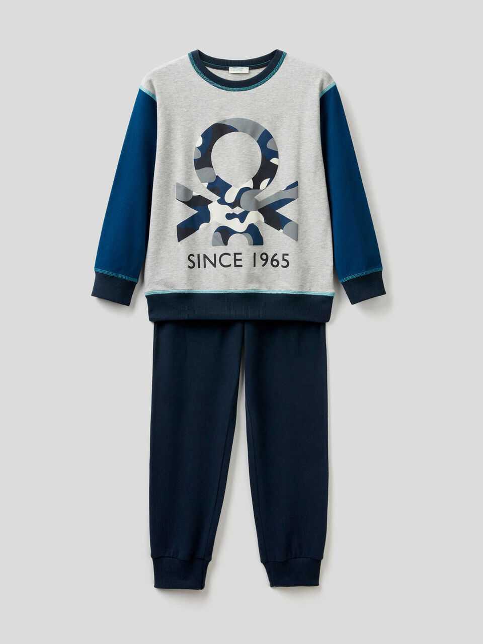 Pyjama aus stretchiger Baumwolle mit Print image number 1
