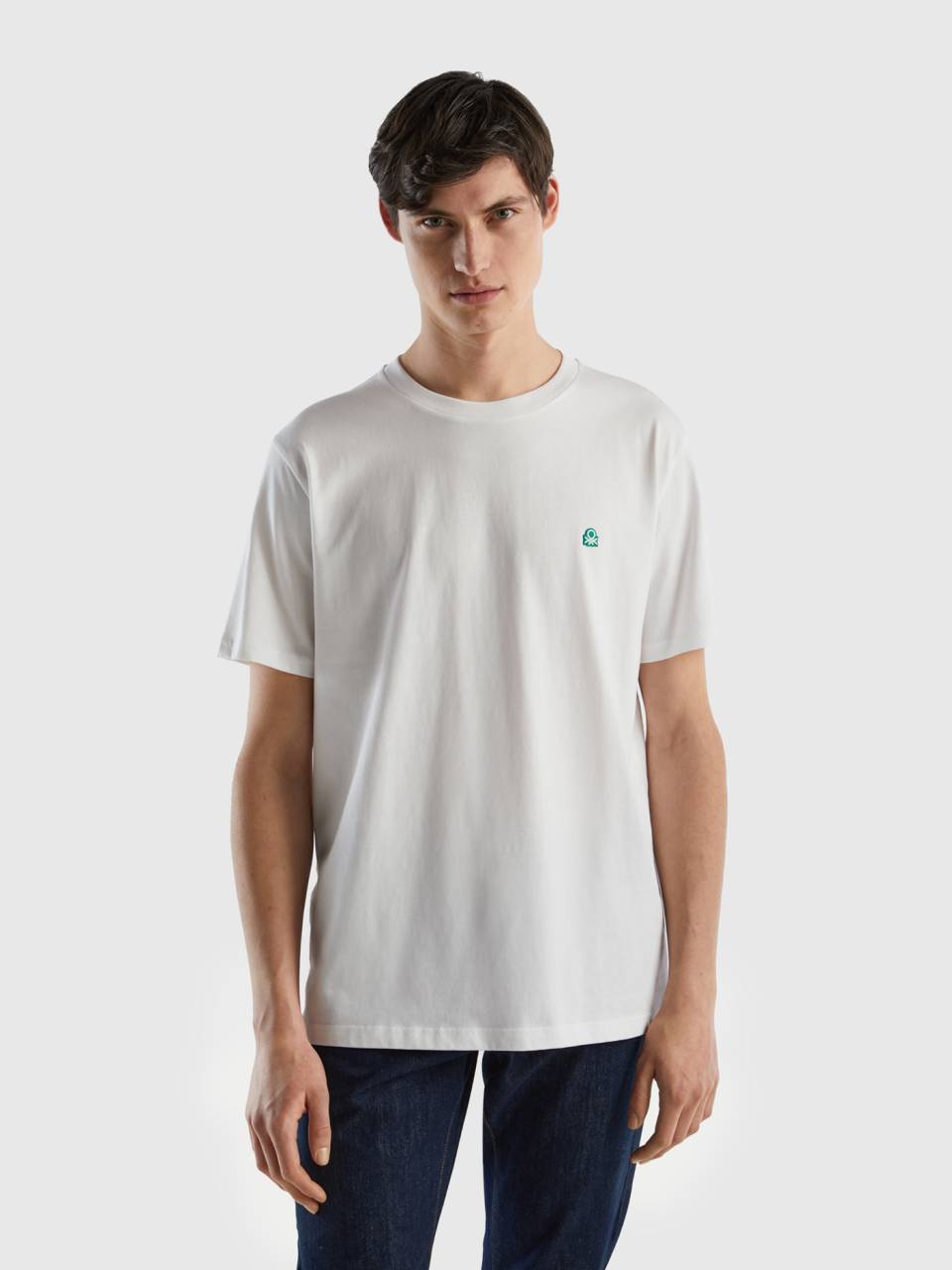 100 organic cotton basic t shirt White Benetton