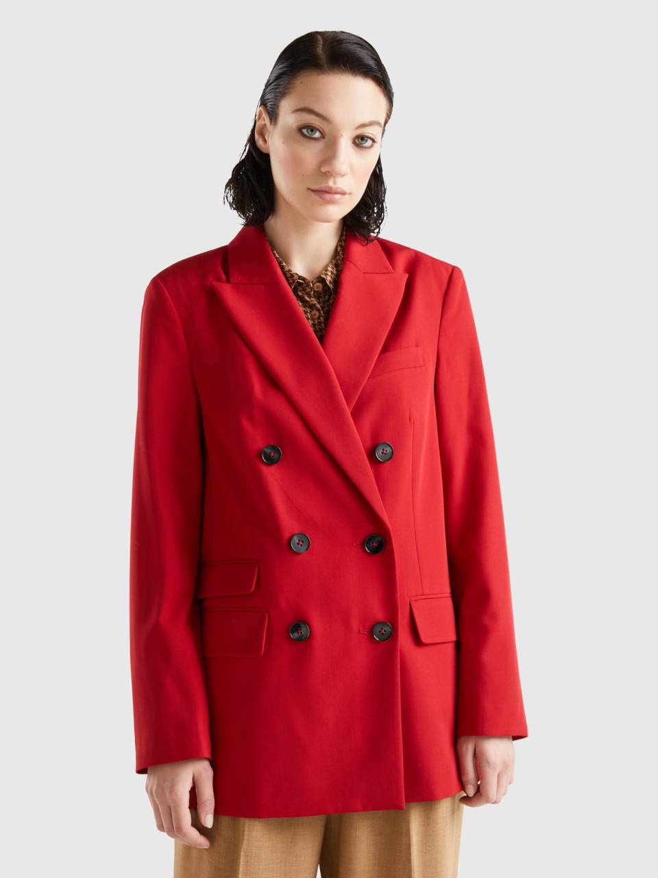 Double breasted red top jacket